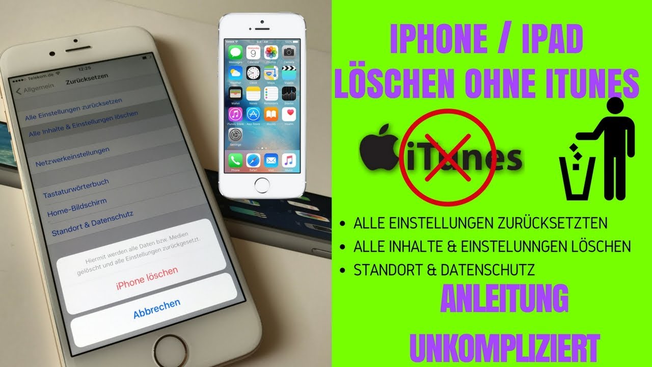 IPhone OHNE ITunes Komplett Löschen Und Auf Werkseinstellung Zurückzusetzen